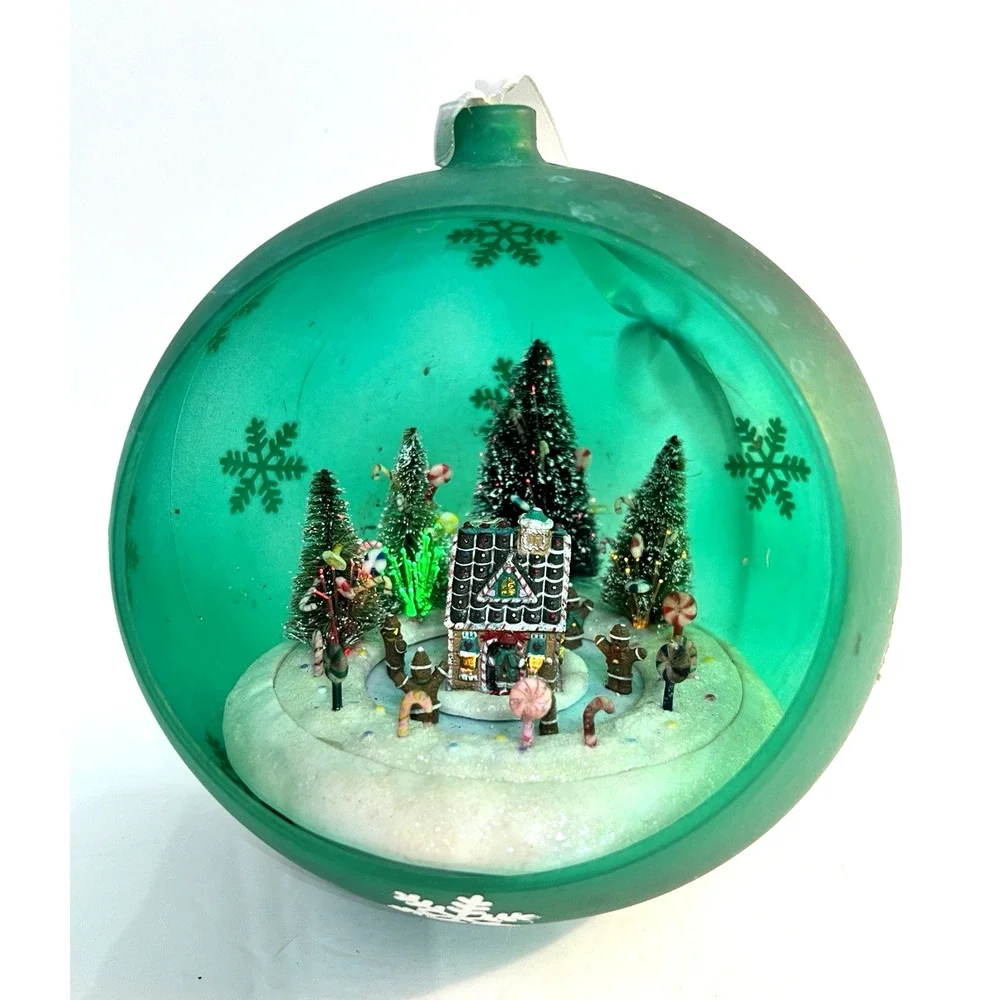 Mr Christmas Large Snowflake Holiday Musical Anamated Lighted Ornament Ball VTG